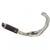 MT09 MT-09 2013-2021  Low Level De-cat Exhaust System with 230mm Round GP Style Carbon Fibre Silencer + Blue Stainless Tip
