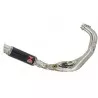 MT09 MT-09 2013-2021 Low Level De-cat Exhaust System with 230mm Round GP Style Black Painted Stainless Steel Silencer