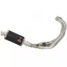 MT09 MT-09 2013-2021 Low Level De-cat Exhaust System with 230mm Oval Black Painted Stainless Steel Silencer