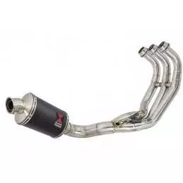 MT09 MT-09 2013-2021 Low Level De-cat Exhaust System with 230mm Oval Black Painted Stainless Steel Silencer