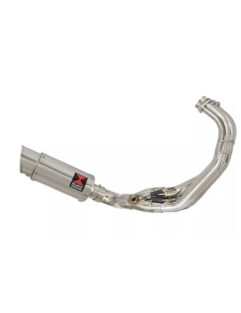 MT09 MT-09 2013-2021  Low Level De-cat Exhaust System with 200mm Round Stainless Steel Silencer
