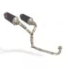 MSX 125 GROM 1-2 Twin Exhaust System with 300mm Oval Carbon Fibre Silencers with Carbon Fibre Tips