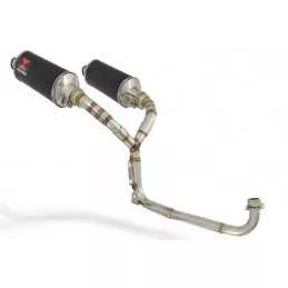 MSX 125 GROM 1-2 Twin Exhaust System with 300mm Black Painted Stainless Silencers