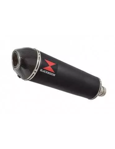 ZX6R ZX-6R 2009/2016 Decata / Kit Tube de raccord & Silencieux Ovale Noir en Inox + Canule en Carbone 400mm