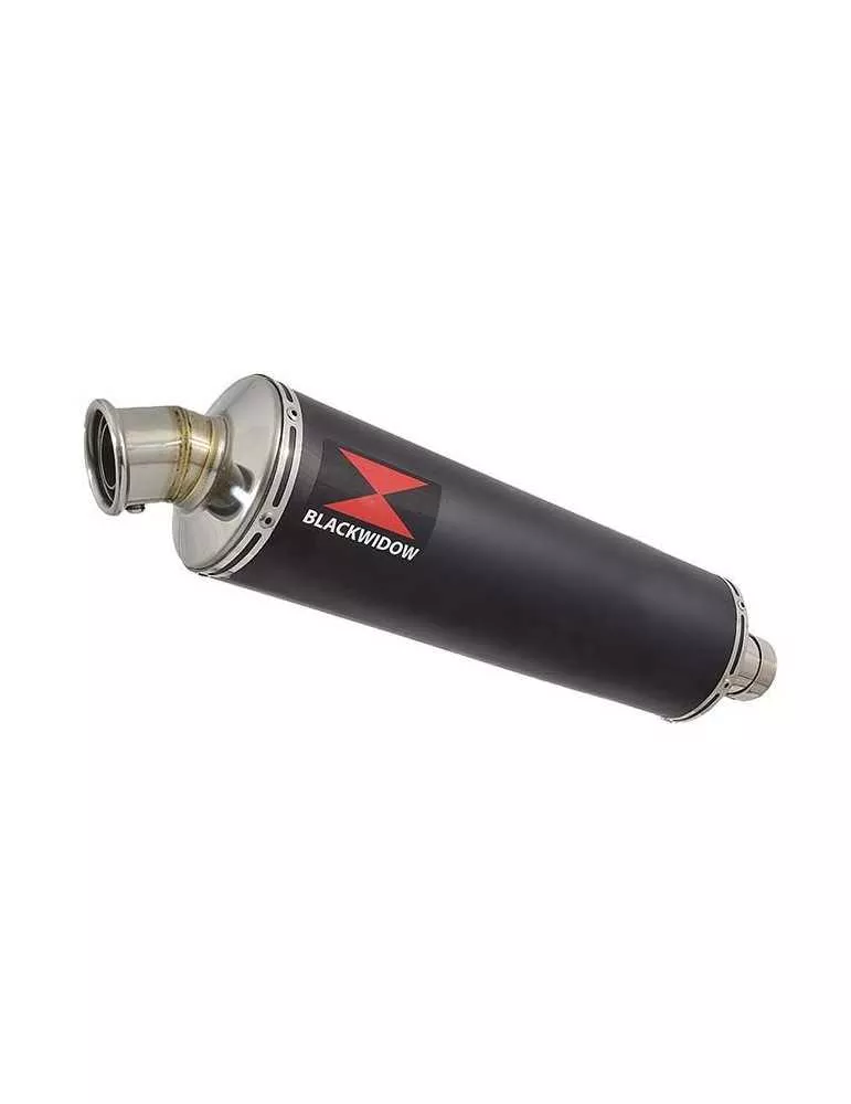 ZX6R ZX-6R 2009/2016 Decata / Kit Tube de raccord & Silencieux Rond Noir en Inox 400mm