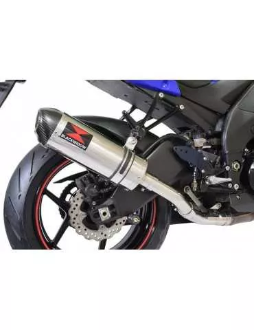 ZX6R ZX-6R 2009/2016 Decata / Tube de raccord & Silencieux Ovale en Inox + Canule en Carbone 300mm