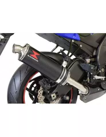 ZX6R ZX-6R 2009/2016 Tube de raccord & Silencieux Ovale En Carbone 400mm