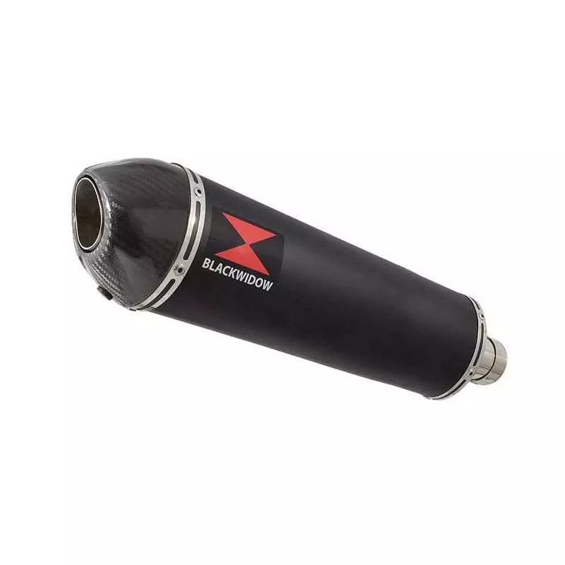 ZX6R ZX-6R 2009/2016 Tube de raccord & Silencieux Ovale Noir En Inox + Canule En Carbone 400mm
