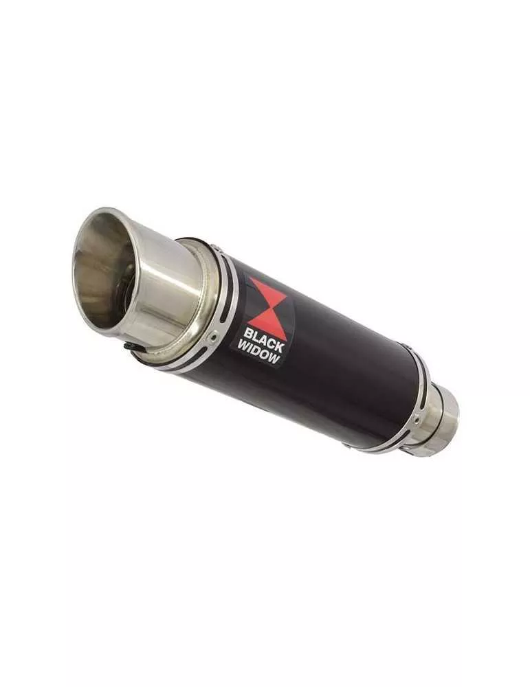 ZX6R ZX-6R 2009/2016 Decata / Tube de raccord & Silencieux Rond GP Style Noir en Inox 230mm