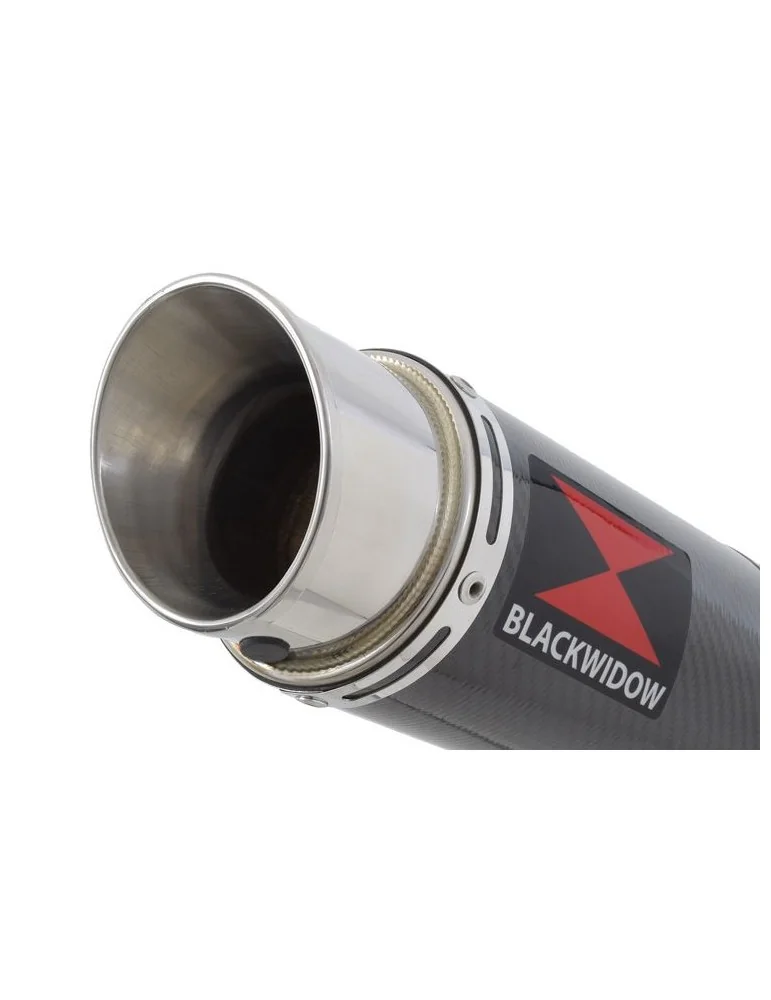 ZX6R ZX-6R 2009/2016 Decata / Kit Tube de raccord & Silencieux Rond En Carbone 200mm