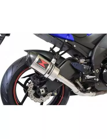 ZX6R ZX-6R 2009/2016 Decata / Tube de raccord & Silencieux Ovale en Inox + Canule en Carbone 200mm
