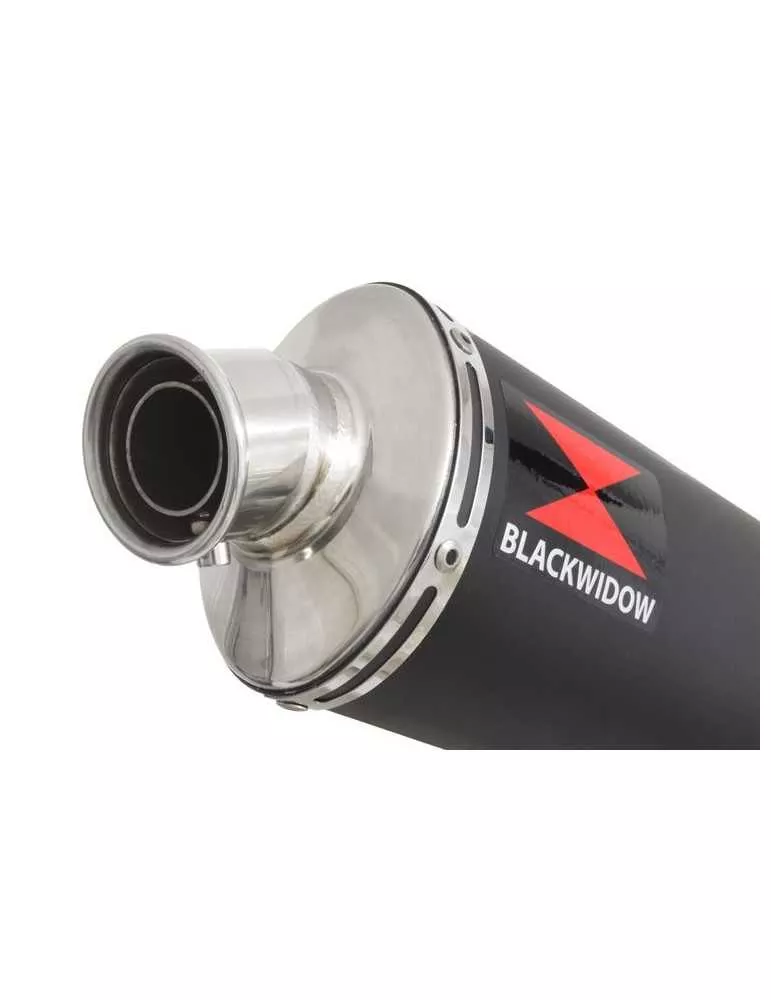 ZX6R ZX-6R 2009/2016 Tube de raccord & Silencieux Ovale Noir En Inox 300mm