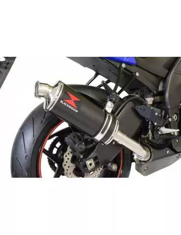 ZX6R ZX-6R 2009/2016 Tube de raccord & Silencieux Ovale En Carbone 300mm