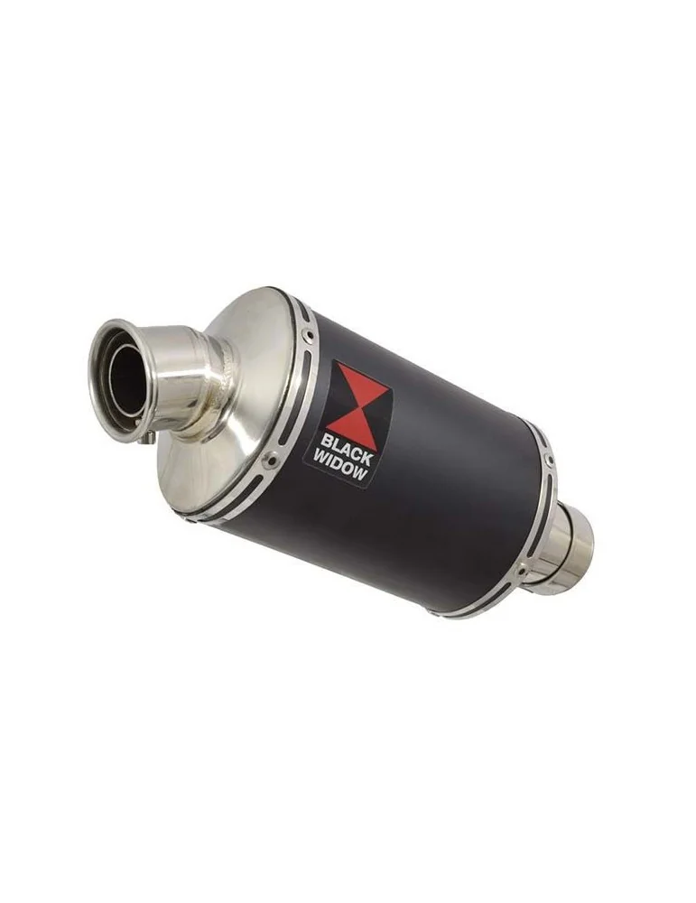 ZX6R ZX-6R 2009/2016 Decata / Kit Tube de raccord & Silencieux Ovale Noir en Inox 230mm