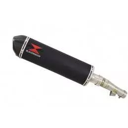 Honda NC 700 S (RC61) 2012-2014 Kit Silencieux : Silencieux Ovale Noir Inox 400mm  + Carbone Tip