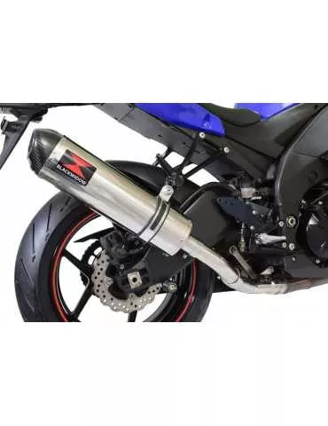 ZX6R ZX-6R 636 2013/2020 Decata / Tube de raccord & Silencieux Ovale en Inox + Canule en Carbone 400mm