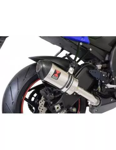 ZX6R ZX-6R 2009/2016 Tube de raccord & Silencieux Ovale En Inox + Canule en Carbone 200mm