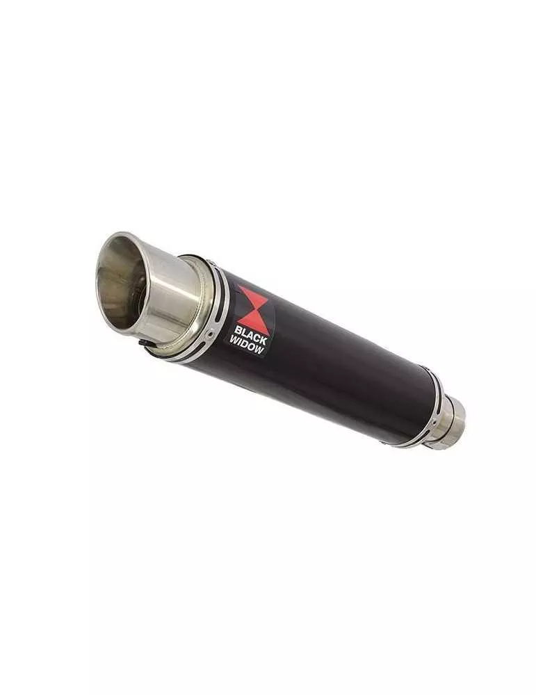ZX6R ZX-6R 636 2013/2020 Decata / Tube de raccord & Silencieux Rond GP Style Noir en Inox 350mm