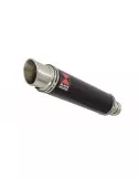 ZX6R ZX-6R 636 2013/2020 Decata / Tube de raccord & Silencieux Rond GP Style Noir en Inox 350mm
