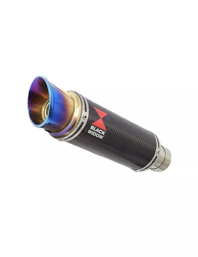 ZX6R ZX-6R 636 2013/2020 Decata / Tube de raccord & Silencieux GP Rond En Carbone & Canule En Inox Anodisé 230mm