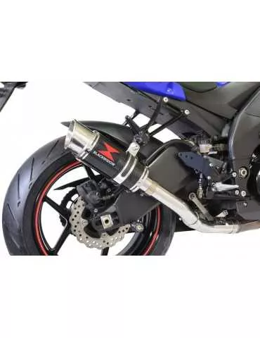ZX6R ZX-6R 636 2013/2020 Decata / Tube de raccord & Silencieux Rond En Carbone 200mm
