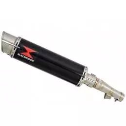 Honda NC 700 S (RC61) 2012-2014 Kit Silencieux: Silencieux Rond GP Style Noir Inox 360mm