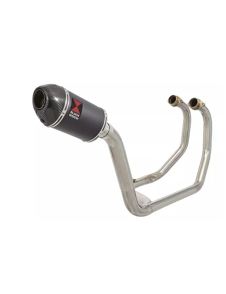 KAWASAKI KLE 500 KLE500 Ligne complète & Silencieux Ovale Noir En Inox + Canule En Carbone 200mm