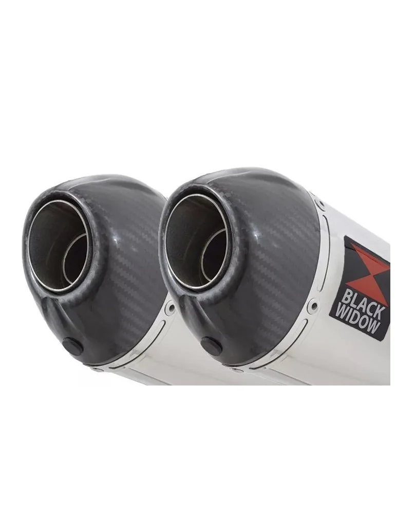 Kawasaki KLV 1000 2004-2007 Silencieux Kit / Silencieux Ovale En Inox & Canule en Carbone 200mm