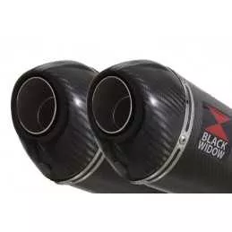 Kawasaki KLV 1000 2004-2007 Silencieux Kit / Silencieux Ovale En Carbone & Canule en Carbone 200mm
