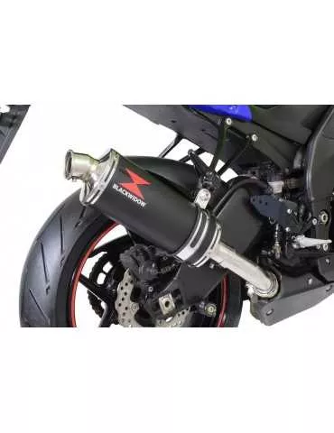 ZX6R ZX-6R 636 2013/2020 Tube de raccord & Silencieux Ovale Noir En Inox 300mm