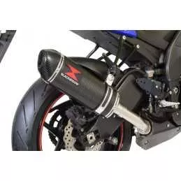 ZX6R ZX-6R 636 2013/2020 Tube de raccord & Silencieux Ovale En Carbone 300mm