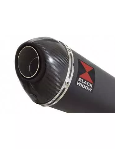 ZX6R ZX-6R 636 2013/2020 Tube de raccord & Silencieux Ovale Noir En Inox + Canule En Carbone 200mm