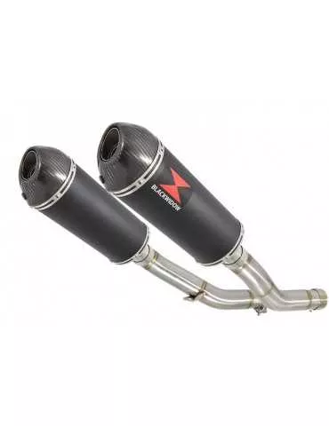 Z1000 ZR1000A 2003 04 05 06 4-2 Silencieux Ovale Noir En Inox + Canule en Carbone 300mm
