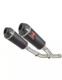 Z1000 ZR1000A 2003 04 05 06 4-2 Silencieux Ovale Noir En Inox + Canule en Carbone 300mm