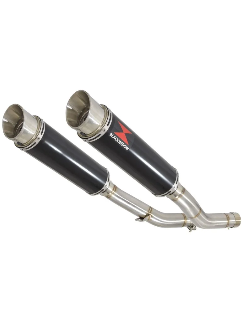 Z1000 ZR1000A 2003 04 05 06 4-2 Silencieux Rond GP Style Noir En Inox (1) 360mm