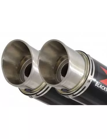 Z1000 ZR1000A 2003 04 05 06 4-2 Silencieux Rond GP Style Noir En Inox (1) 360mm