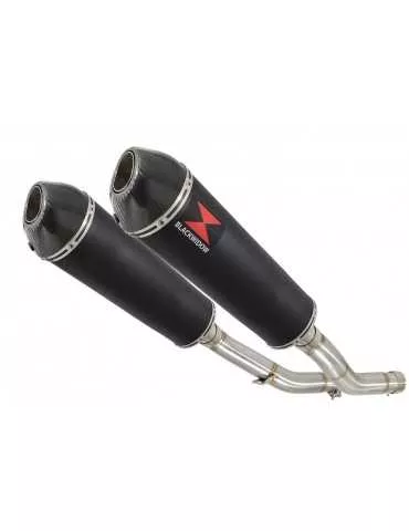 Z1000 ZR1000A 2003 04 05 06 4-2 Silencieux Ovale Noir En Inox + Canule en Carbone 400mm