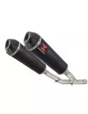 Z1000 ZR1000A 2003 04 05 06 4-2 Silencieux Ovale Noir En Inox + Canule en Carbone 400mm