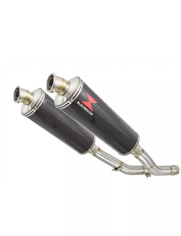KAWASAKI Z1000 ZR1000A 2003 04 05 06 4-2 Exhaust Silencieuxs Ovale En Carbone 400mm