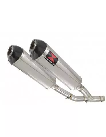 KAWASAKI Z1000 ZR1000A 2003 04 05 06 4-2 Exhaust Silencieuxs Ovale En Inox + Carbon Tip 400mm
