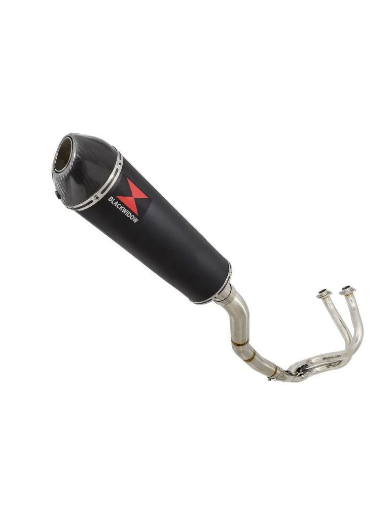 Ninja 650 2017 Decata Passage Haut Ligne complète + Silencieux Ovale Noir en Inox & Canule en Carbone 400mm