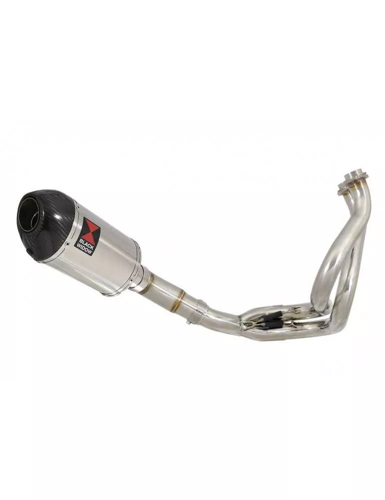 Kawasaki Z-650 2017 - 2021 Decata Passage Bas Ligne complète + Silencieux Ovale en Inox & Canule en Carbone 200mm