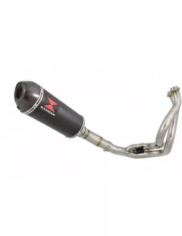 Kawasaki Z-650 2017 - 2021 Decata Passage Bas Ligne complète + Silencieux Ovale Noir en Inox & Canule en Carbone 300mm