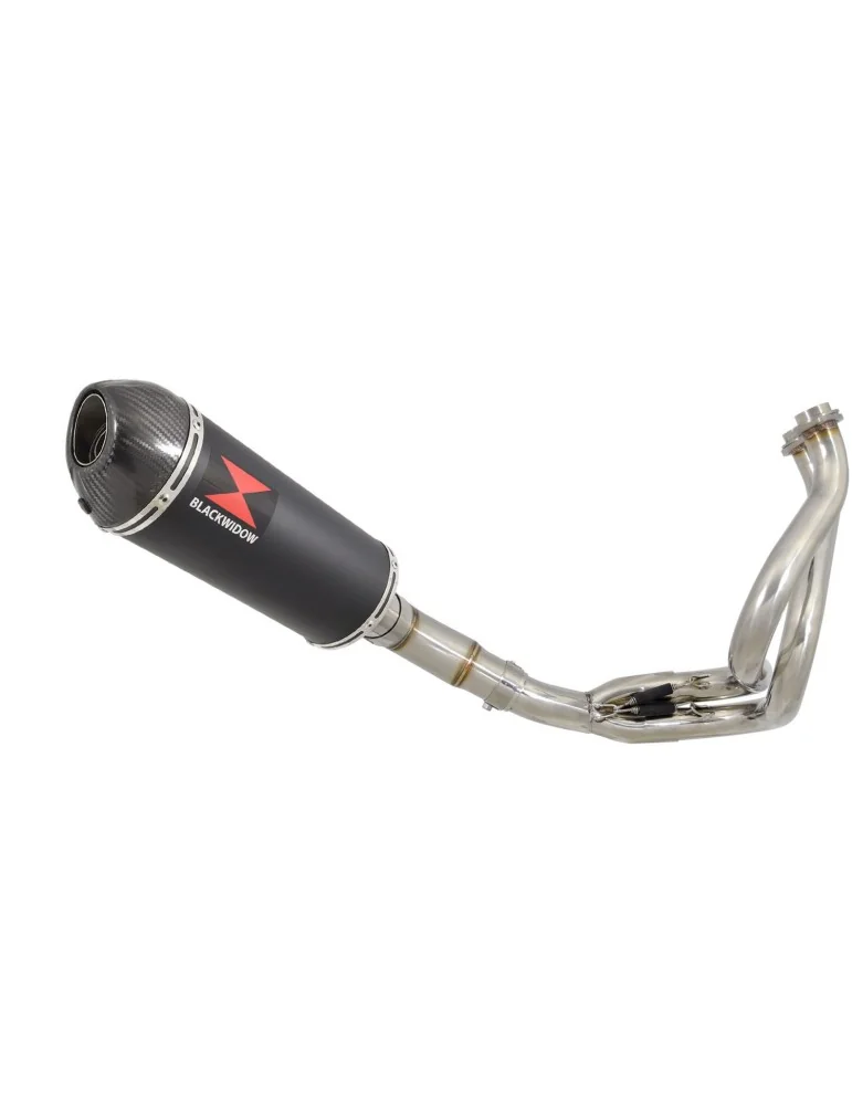 Kawasaki Z-650 2017 - 2021 Decata Passage Bas Ligne complète + Silencieux Ovale Noir en Inox & Canule en Carbone 300mm