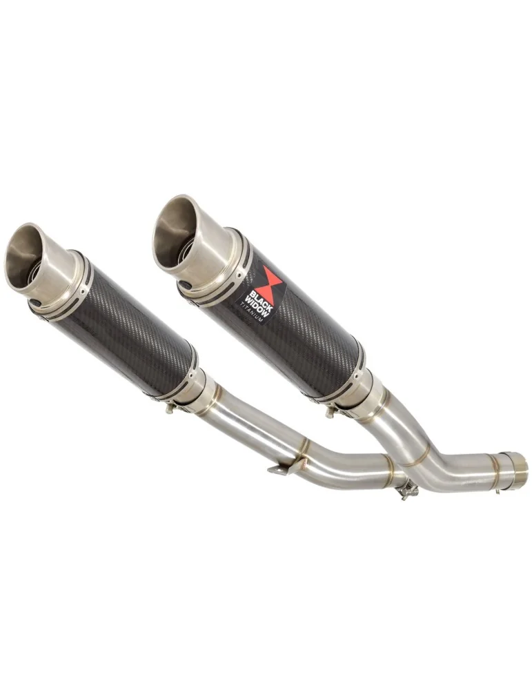 KAWASAKI Z1000 ZR1000A 2003 04 05 06 4-2  Silencieux Rond En Carbone + Canule en Titane 230mm