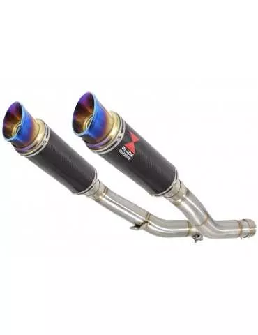 KAWASAKI Z1000 ZR1000A 2003 04 05 06 4-2 Silencieux Rond En Carbone + Canule en Inox Anodisé 230mm