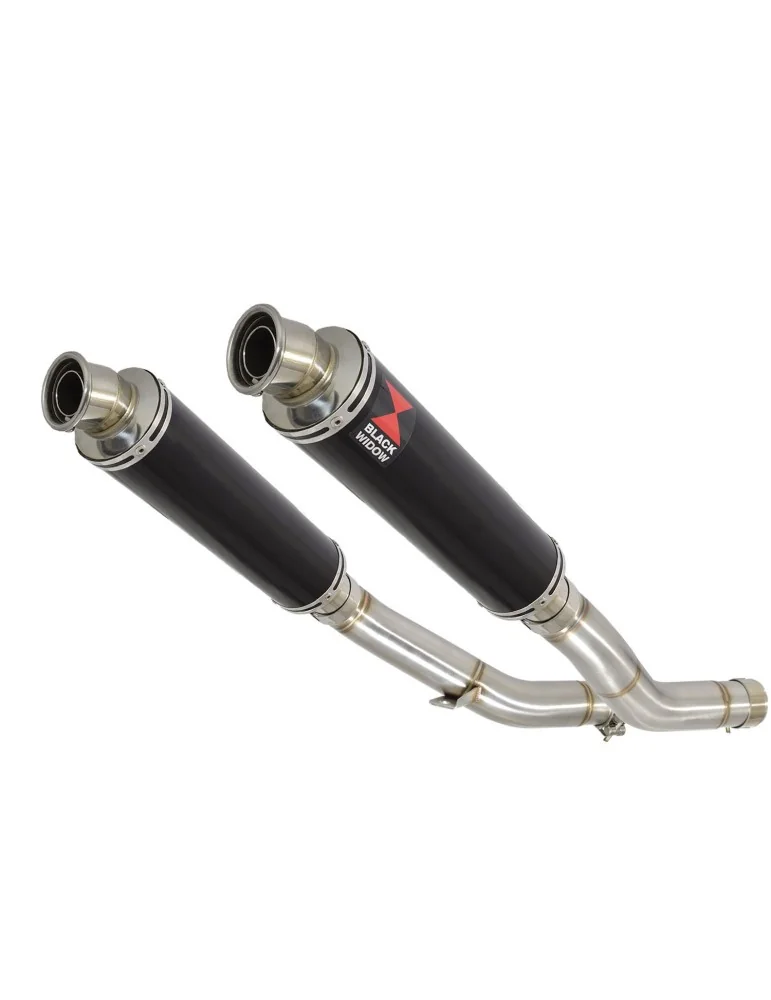 KAWASAKI Z1000 ZR1000A 2003 04 05 06 4-2  Silencieux Rond Noir En Inox 350mm