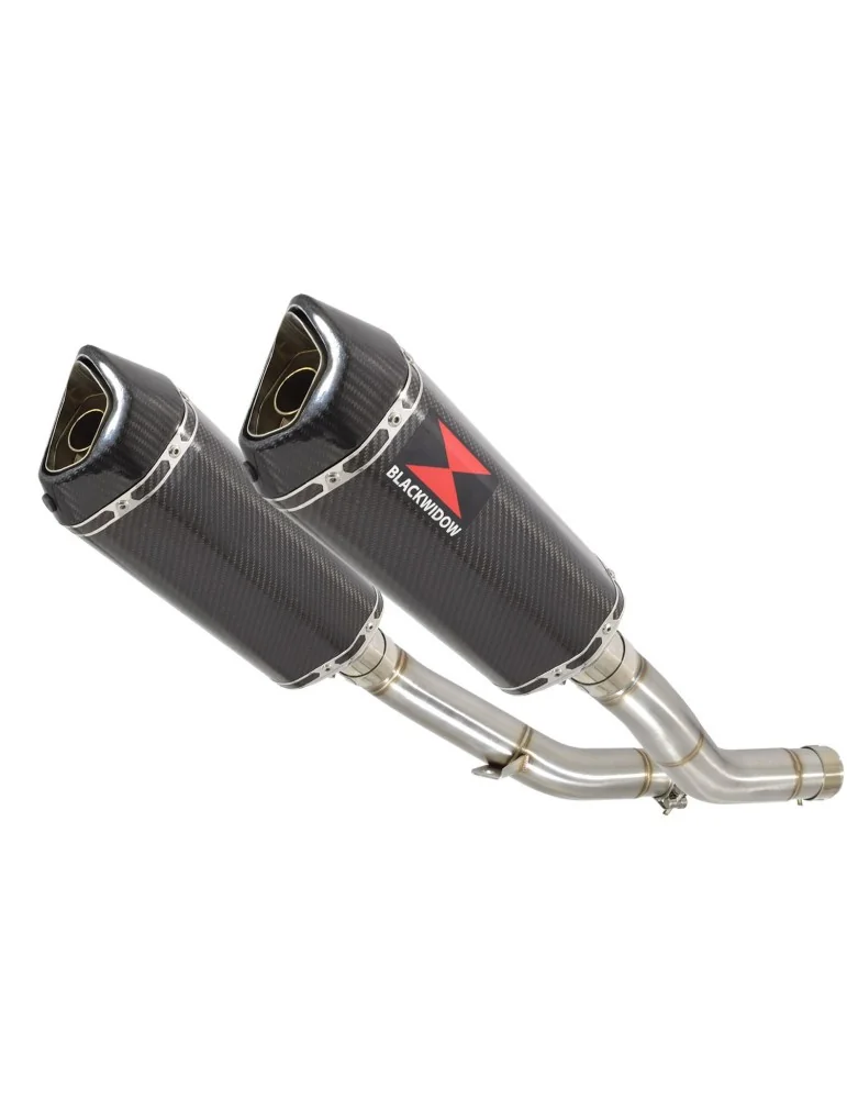 KAWASAKI Z1000 ZR1000A 2003 04 05 06 4-2  Silencieux Hexagonale En Carbone + Canule en Carbone 300mm