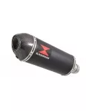 Z750 Z750R Z750L 07-14 Tube de raccord et Silencieux Ovale Noir En Inox + Canule En Carbone 300mm