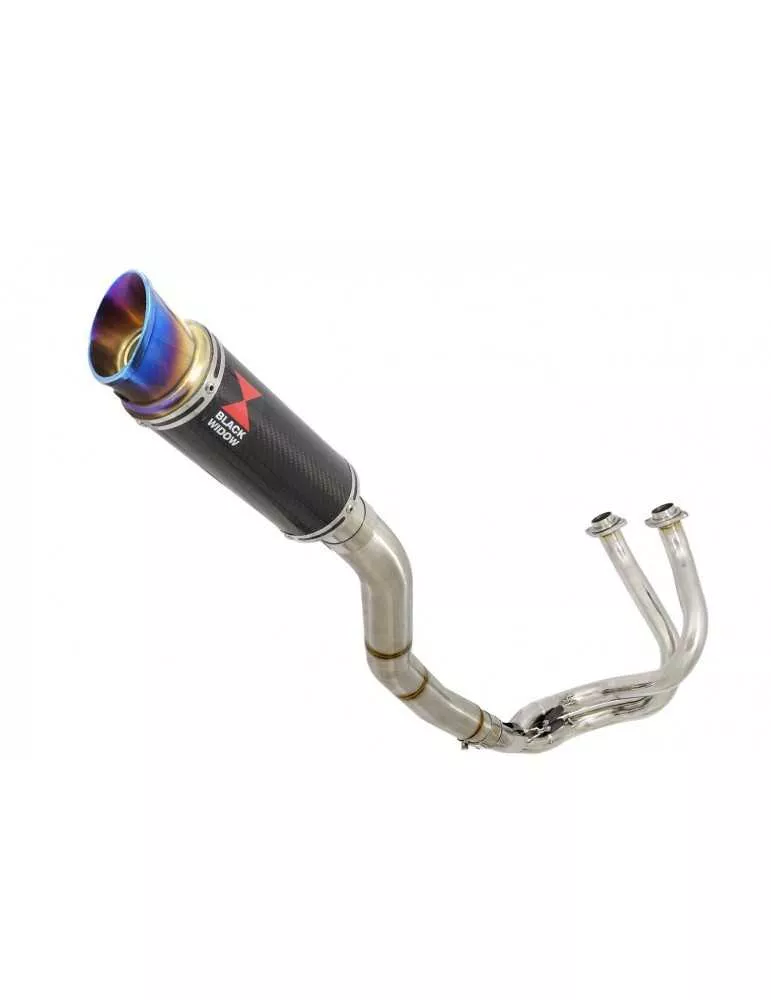 Ninja 650 2017 Decata Passage Haut Ligne complète + Silencieux GP Rond En Carbone + Canule en Inox Anodisé 230mm